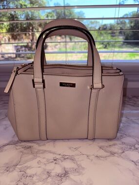 kate spade Ivory Structured Satchel with Gold Hardware